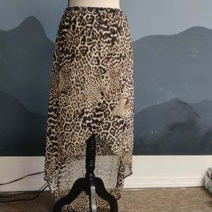 Asymmetrical leopard print swimsuit cover xs